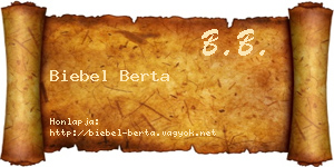 Biebel Berta névjegykártya
